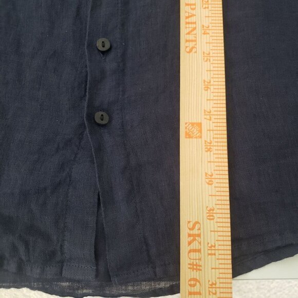 NEW Athoa Athens Shirt Mens Size Medium Linen Night Blue Long Sleeve Button Up - Picture 12 of 12